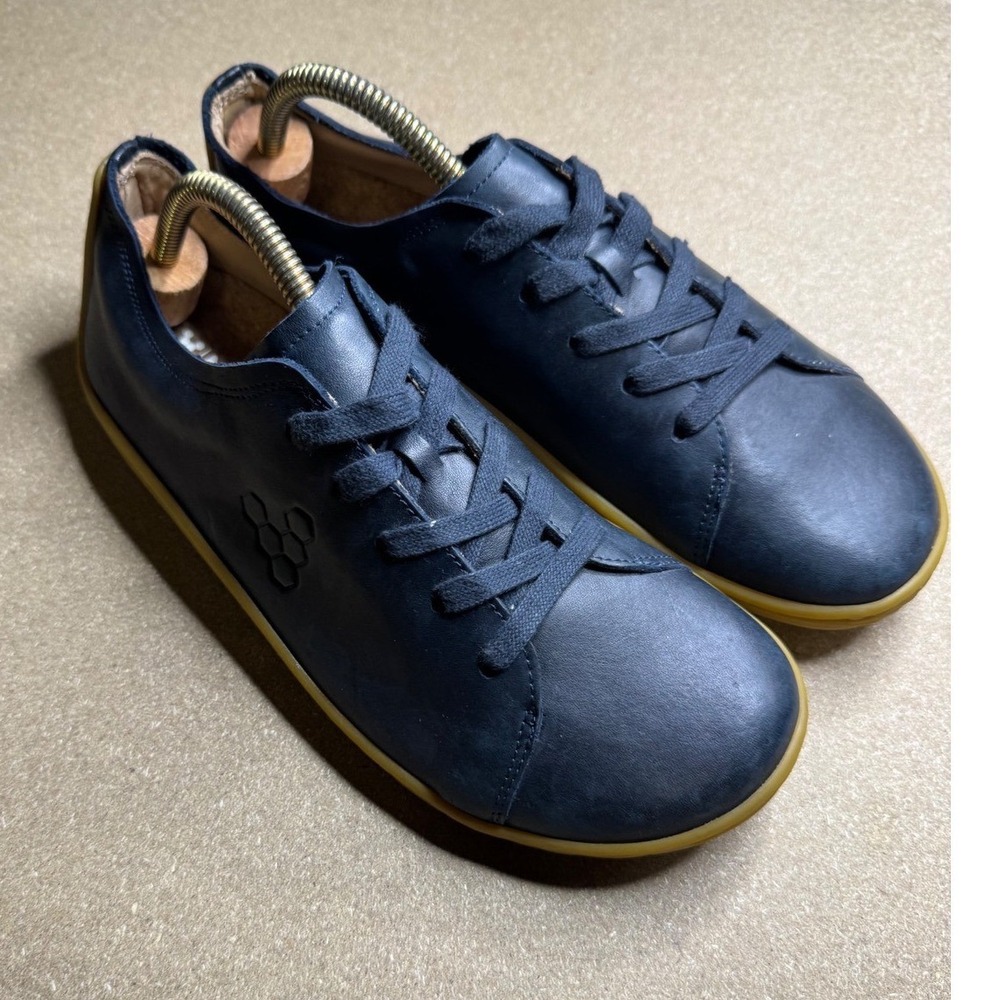 Vivobarefoot Primus Lux Navy Blue Leather Barefoot Sneakers Womens EUR 40 L